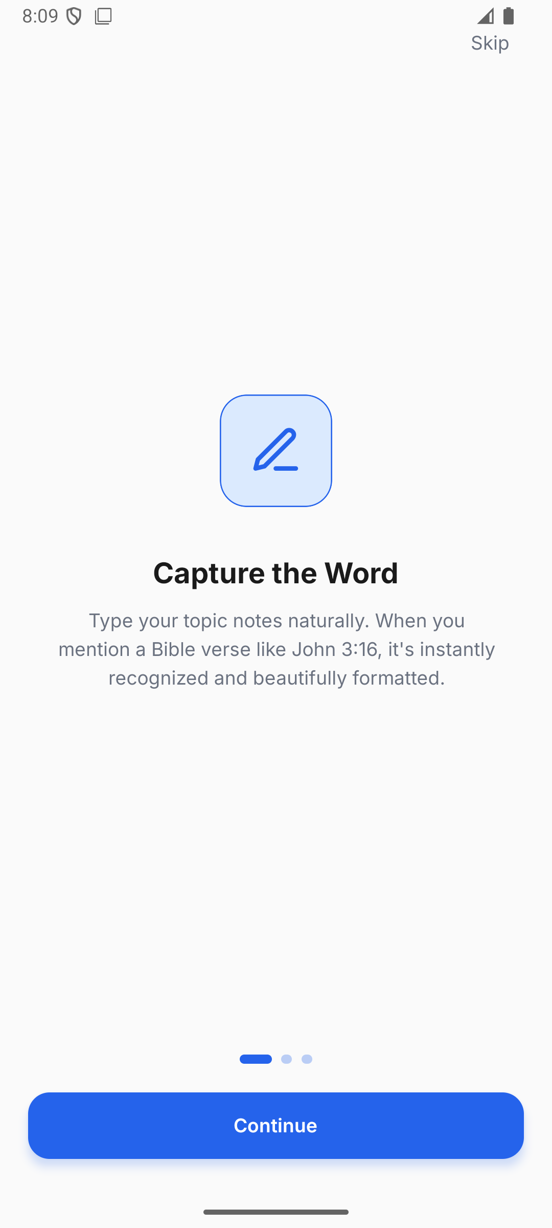 Pneuma Notes - Capture the Word feature